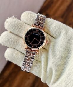 Armani Dualtone Black Dial Ladies Watch