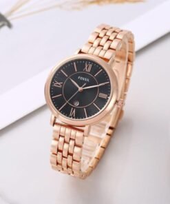 Fossil Rose Gold Black Dial Ladies Watch