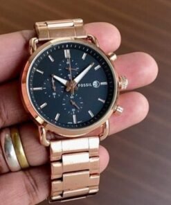Fossil Rose Gold Black Metal Watch