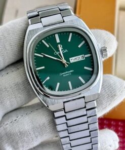 Omega Speedmaster Slim Silver Green Metal Watch