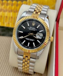 Rolex Datejust Dualtone Black Dial Metal Watch