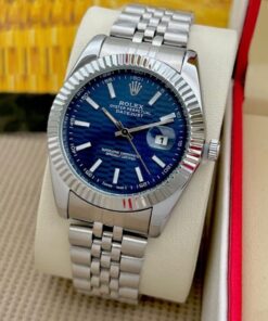 Rolex Datejust Silver Blue Dial Metal Watch