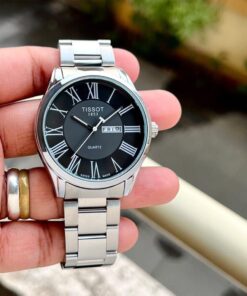 Tissot Silver Metal Black Dial Watch A