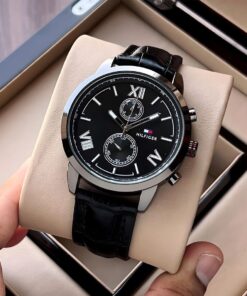 Tommy Hilfiger Black Leather Watch