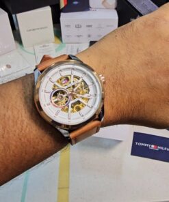 Tommy Hilfiger Brown Leather Automatic Watch