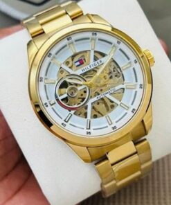 Tommy Hilfiger Gold White Metal Automatic